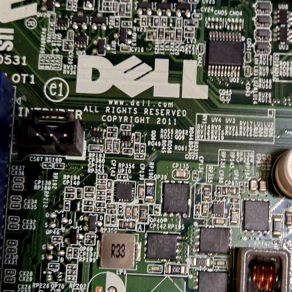 Dell Green and Black Motherboard